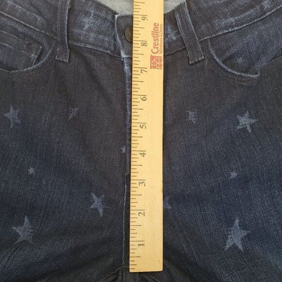 NYDJ Sheri Skinny Ventura Denim Blue Jean Dark Wash Factory Fading Star Print 6P - Picture 11 of 15